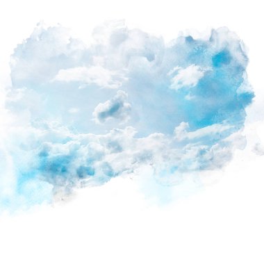 Beyaz bulutlu mavi gökyüzü.