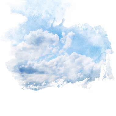 Beyaz bulutlu mavi gökyüzü.