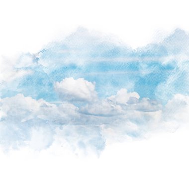 Beyaz bulutlu mavi gökyüzü.