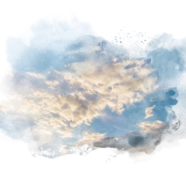Gökyüzü bulut (rötuş ile suluboya çizimi). — Stok fotoğraf