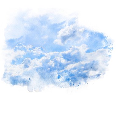 Beyaz bulutlu mavi gökyüzü.