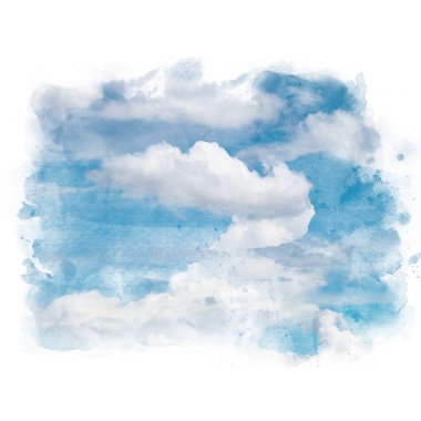 Beyaz bulutlu mavi gökyüzü.