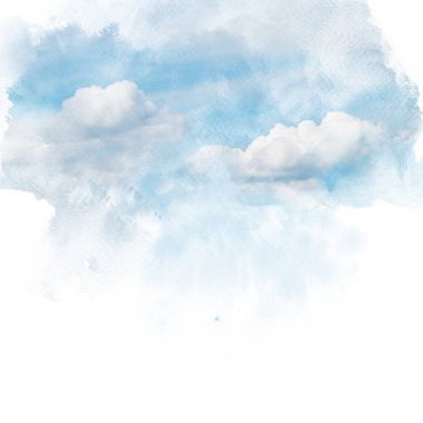 Beyaz bulutlu mavi gökyüzü.