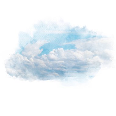 Beyaz bulutlu mavi gökyüzü.