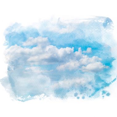 Beyaz bulutlu mavi gökyüzü.