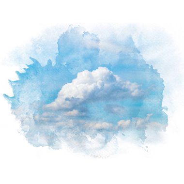 Beyaz bulutlu mavi gökyüzü.