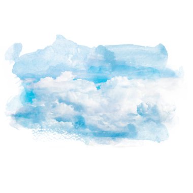 Beyaz bulutlu mavi gökyüzü.