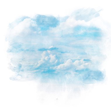 Beyaz bulutlu mavi gökyüzü.