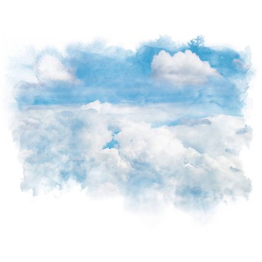 Beyaz bulutlu mavi gökyüzü.