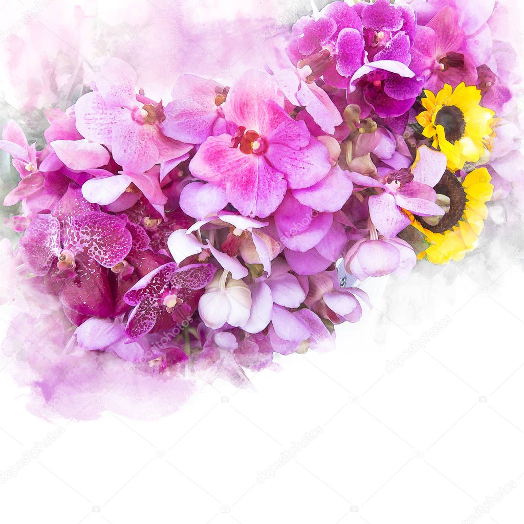 Illustration of beautiful blossom orchid.