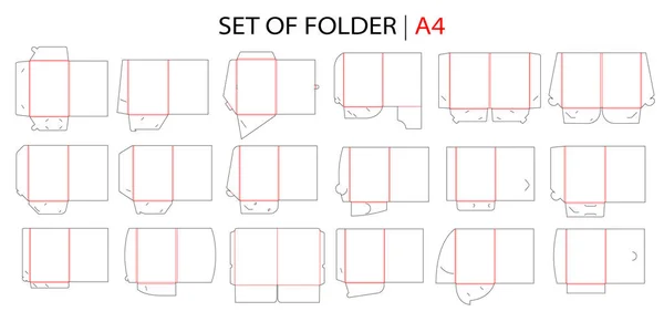 Gusset 'i olan dizin kesme damgası. A4 belgeleri ve kilitli kartvizit için boş şablon şablonu.
