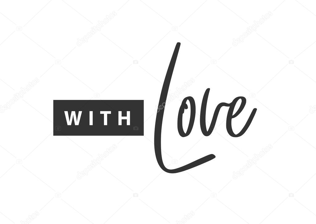 With Love gift tag label template text typography card lettering.