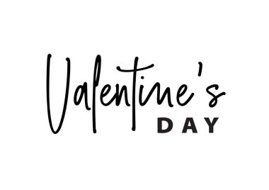 Sevgililer Günü romantik tebrik kartı, yazı ve kalplerle birlikte tipografi posteri..