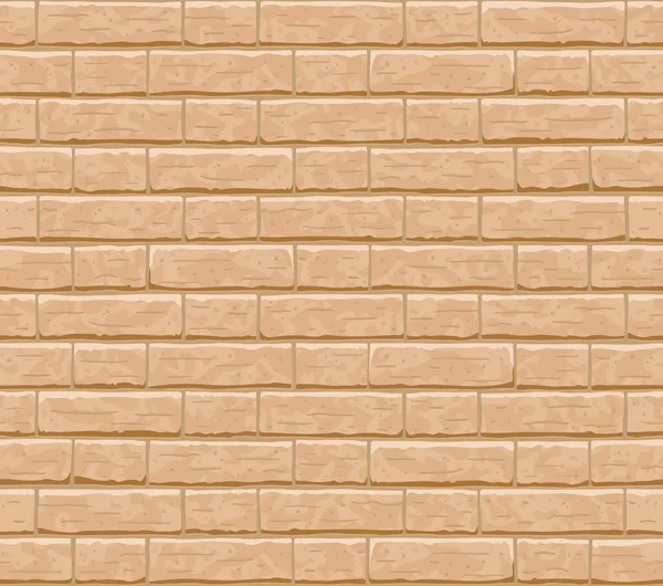 Ladrillo beige pared sin costura patrón de fondo . — Vector de stock