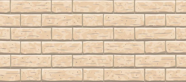 Brick beige wall seamless pattern background. — Stock Vector