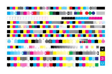 CMYK print test control scales. clipart