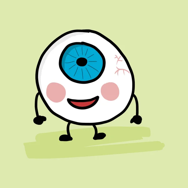 Funny Eye Ball Character — Stock Vector