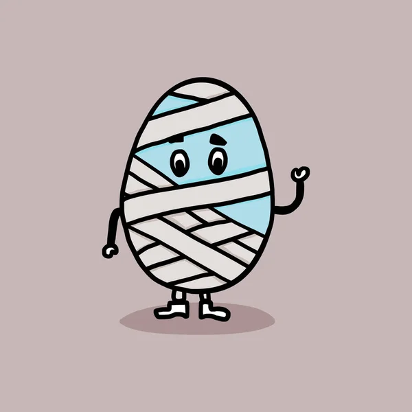 Яйцо Повязке Смешной Пасхальный Персонаж Разбитого Яйца Отличный Дизайн Печати — стоковый вектор