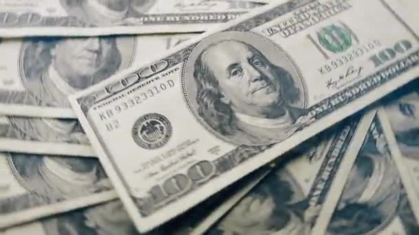 100 Доларів Сша Банкноти Багатство Криза Інвестиції Успіх Або Бізнес — стокове відео