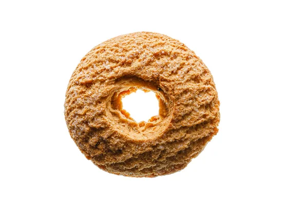 Kulaté Sladké Sušenky Posypané Cukrem Dírou Uvnitř Nebo Chlebem Izolovaným — Stock fotografie