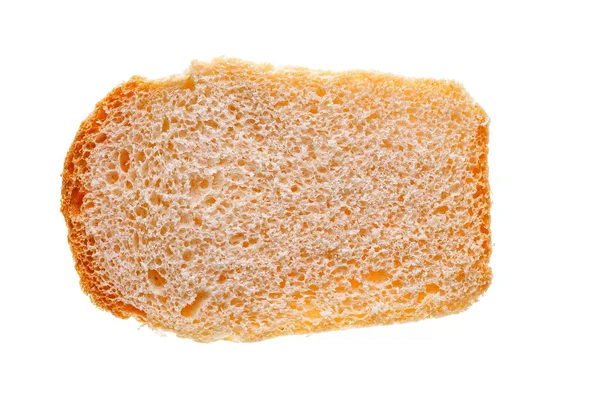 Prostokątny Kawałek Lub Kawałek Smacznego Chleba Chrupiącą Złotą Skórką Wyizolowaną — Zdjęcie stockowe