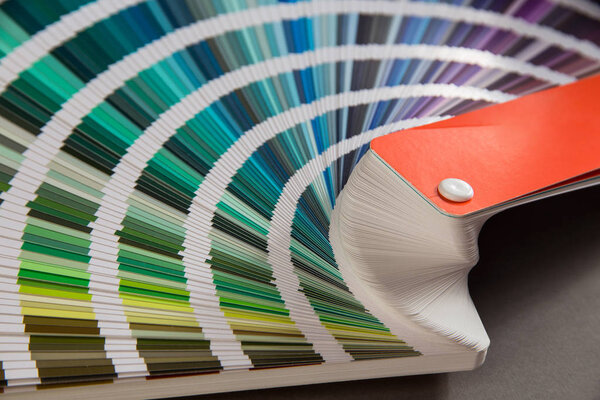 multicolored strips of paper spread out in a fan