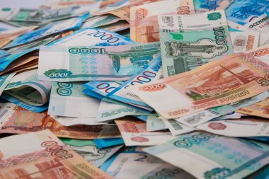 Rus rublesi, çeşitli banknotlar.