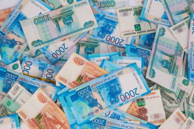 Rus rublesi, çeşitli banknotlar.