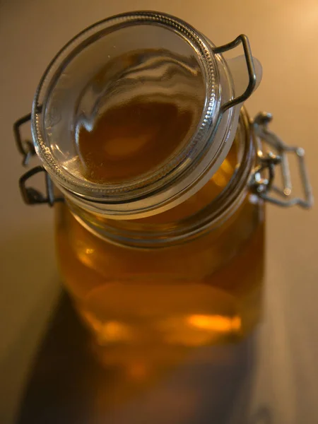 Honey Transparent Glass Jar — 스톡 사진