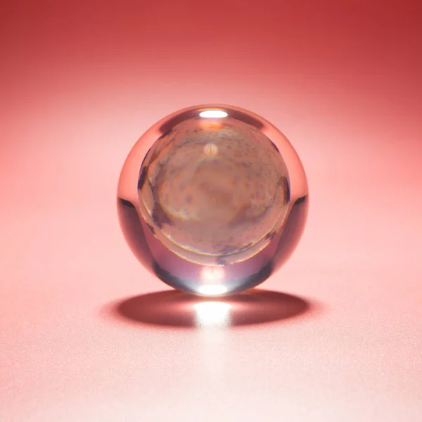 Seashell Glass Ball Pink Background — Stock Photo, Image