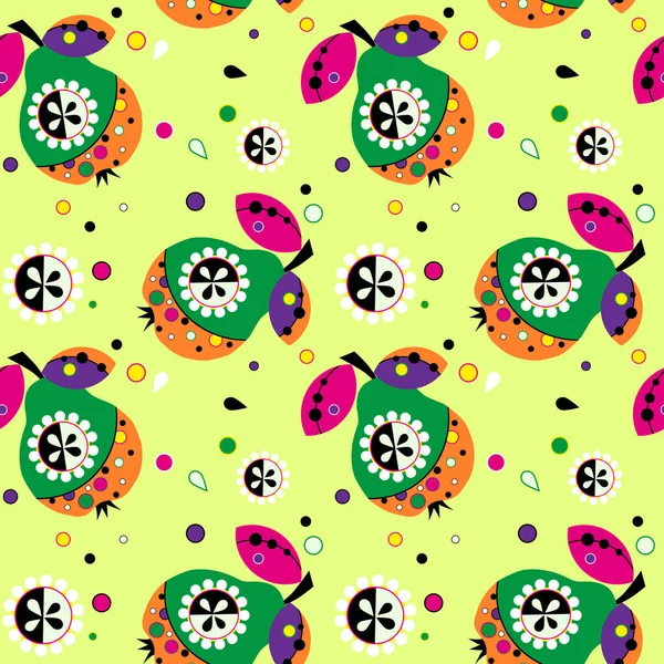开心果背景上的花生梨的无缝花纹 — 图库矢量图片