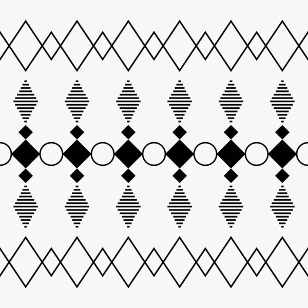 geometric pattern of black and white stripes and squares