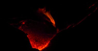Geceleri Kilauea Volkanı Hawaii Hawaii lav akışı