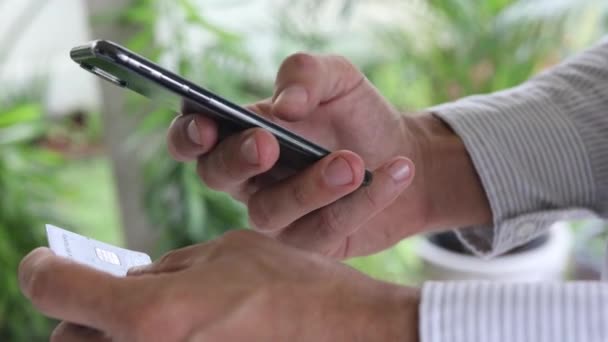 Online Banking Con Smart Phone Stile Vita Facile Pagare Utilizzando — Video Stock