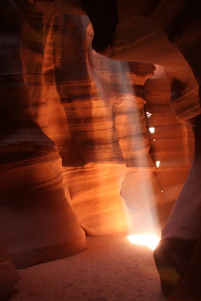 Rayos Luz Antelope Canyon Arizona — Foto de Stock