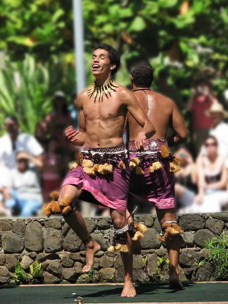 Hawaii Janeiro 2009 Dançarina Havaiana Performance Dança Oahu Pcc Hawai — Fotografia de Stock