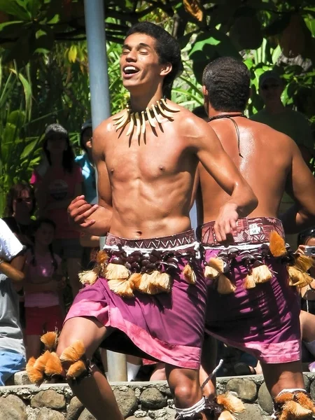 Hawaii Janeiro 2009 Dançarina Havaiana Performance Dança Oahu Pcc Hawai — Fotografia de Stock