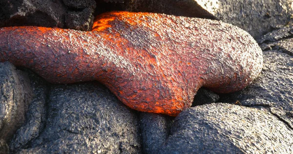 Lava Fusa Che Scorre Nell Oceano Pacifico Sulla Grande Isola — Foto Stock