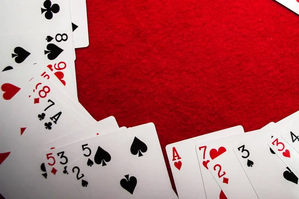 Poker Marker Röd Bakgrund — Stockfoto