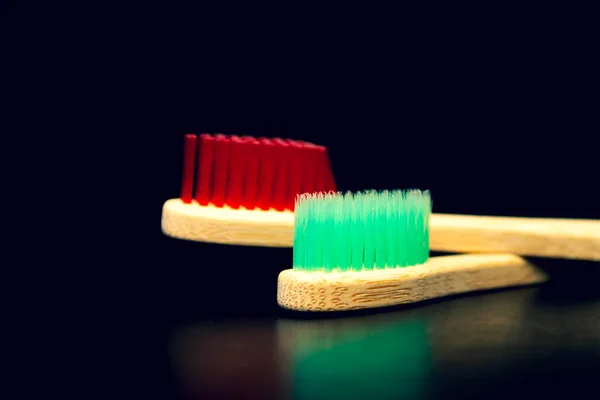 Dental Oral Care Products Hygiene Teeth Oral Cavity Wooden Toothbrush — Stock Photo, Image