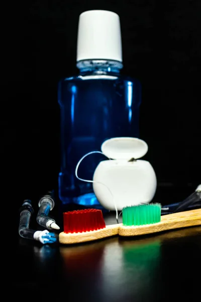 Produtos Odontológicos Higiene Oral Higiene Dos Dentes Cavity Black Oral — Fotografia de Stock