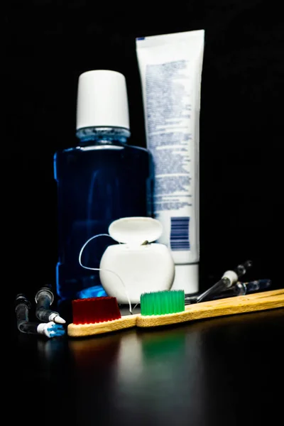 Produtos Odontológicos Higiene Oral Higiene Dos Dentes Cavity Black Oral — Fotografia de Stock