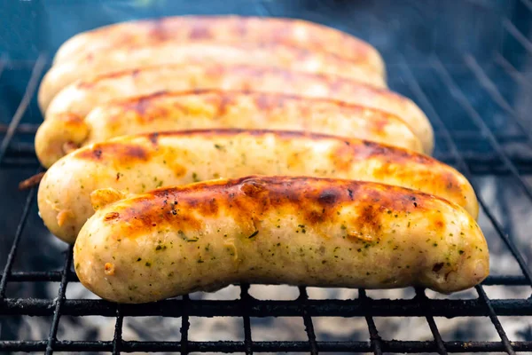 Salchichas Parrilla Ingredientes Para Perrito Caliente —  Fotos de Stock