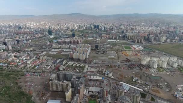 Drone Aéreo Tiro Ulaanbaatar Alta Altitude Mongólia — Vídeo de Stock