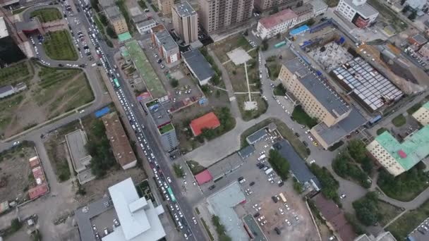 Lucht Drone Schot Boven Een District Ulaanbaatar Mongolia — Stockvideo