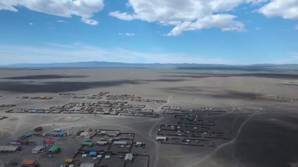 Drone Aérien Timelapse Drone Zoomant Sur Une Ville Déserte Mongolie — Video