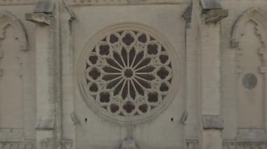 close to global drone shot of the church saint roch in montpellier france sunrise