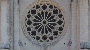 drone close view from saint roch church in montpellier from the rosette to a global view sunny day