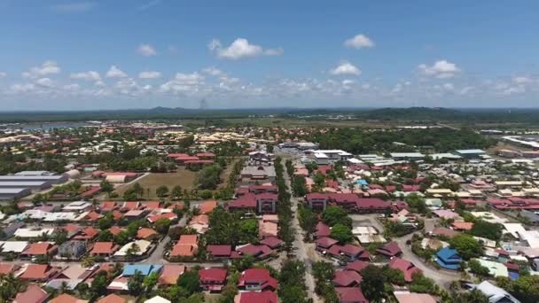 Kourou Vista Aérea Frente Playa Con Barrios Guayana Francesa — Vídeos de Stock