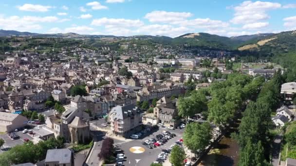 Marvejols Lozre França Aveyron Tiro Aéreo Rio Colagne — Vídeo de Stock